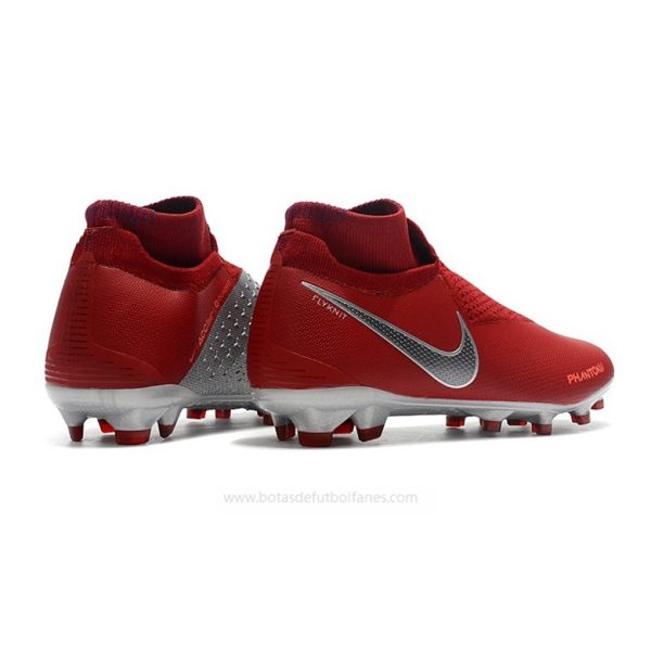 Nike Phantom Vision Elite DF FG Rojo Plata